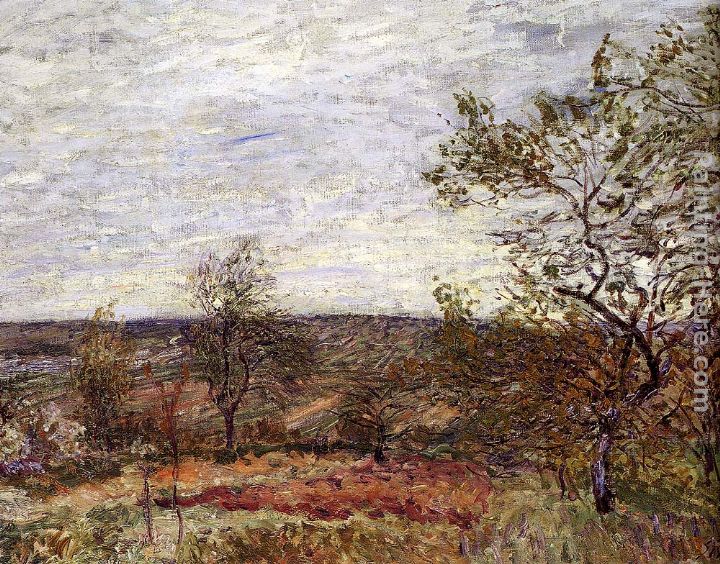 Windy Day At Veneux painting - Alfred Sisley Windy Day At Veneux art painting
